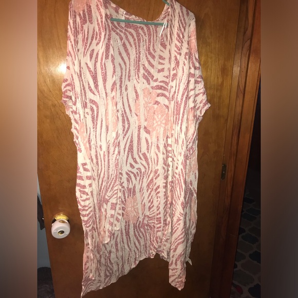 Tops - ❤️ Light Pink & Orange Kimono Cover-Up One Size